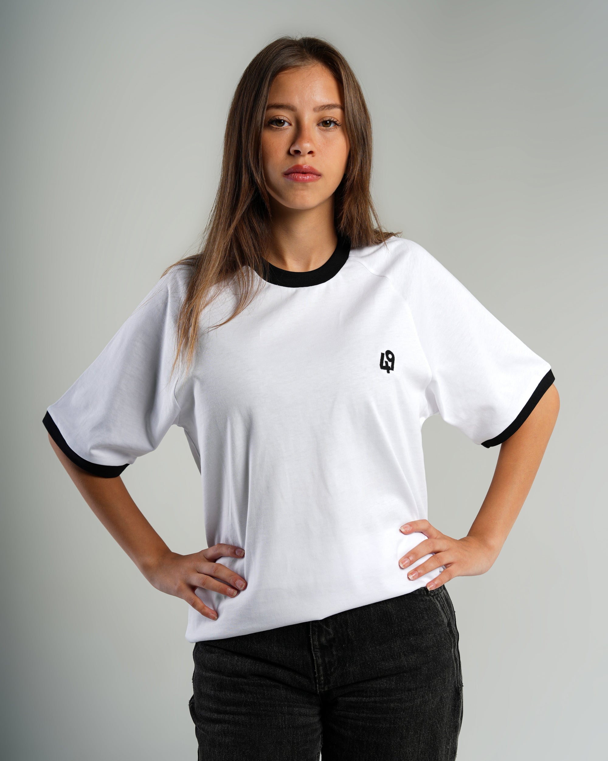 THE DUAL SHADE WHITE/BLACK T-SHIRT