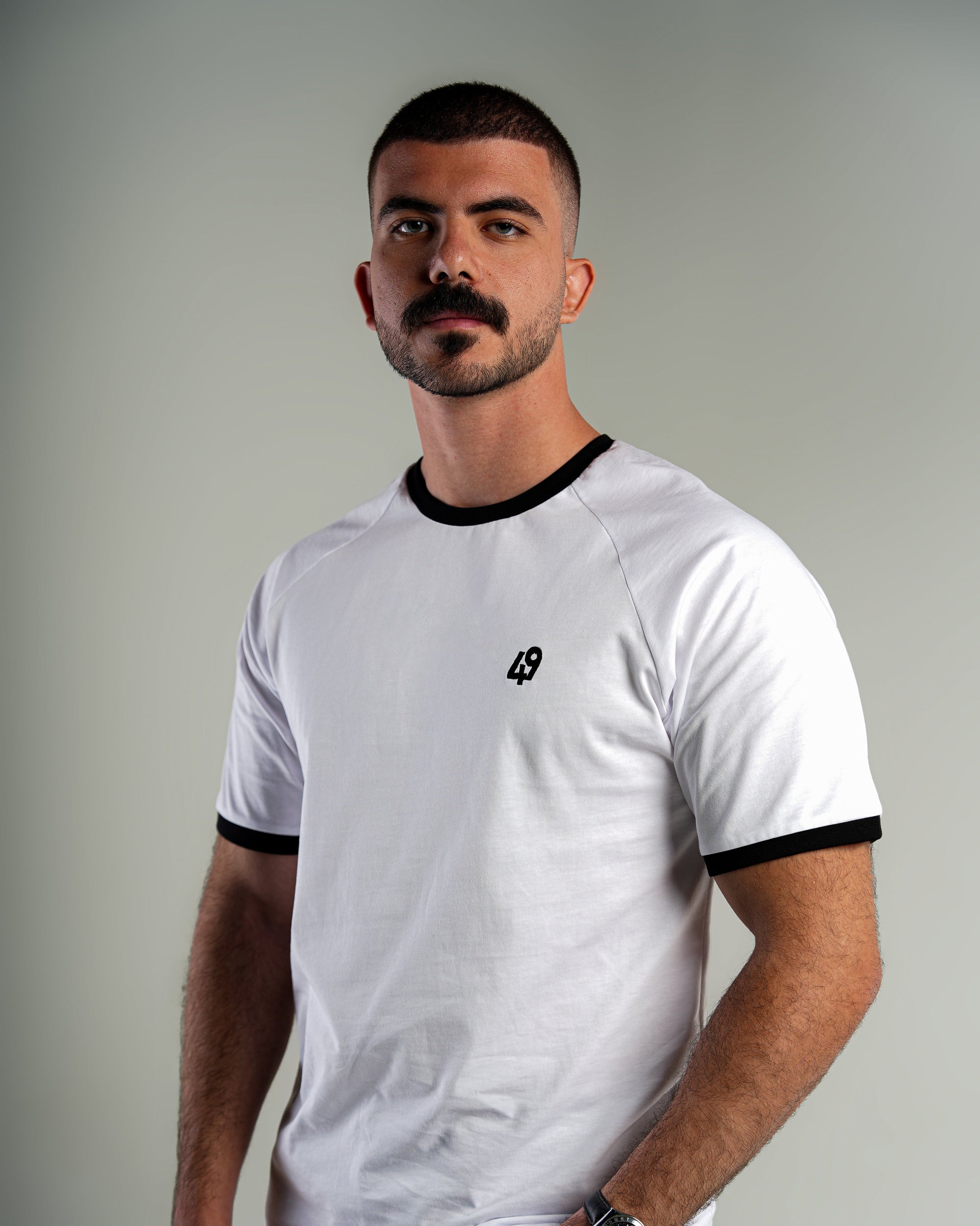 THE DUAL SHADE WHITE/BLACK T-SHIRT