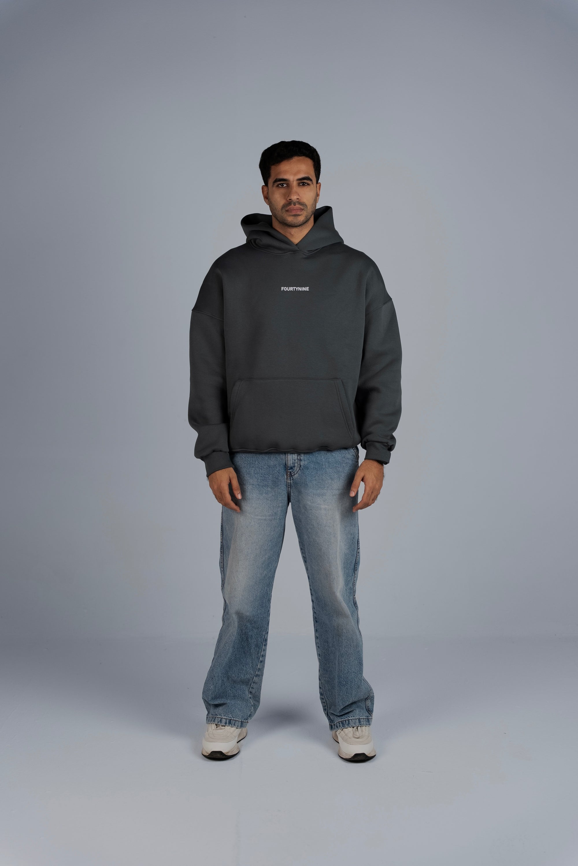 STONE GRAY OVERSIZED HOODIE