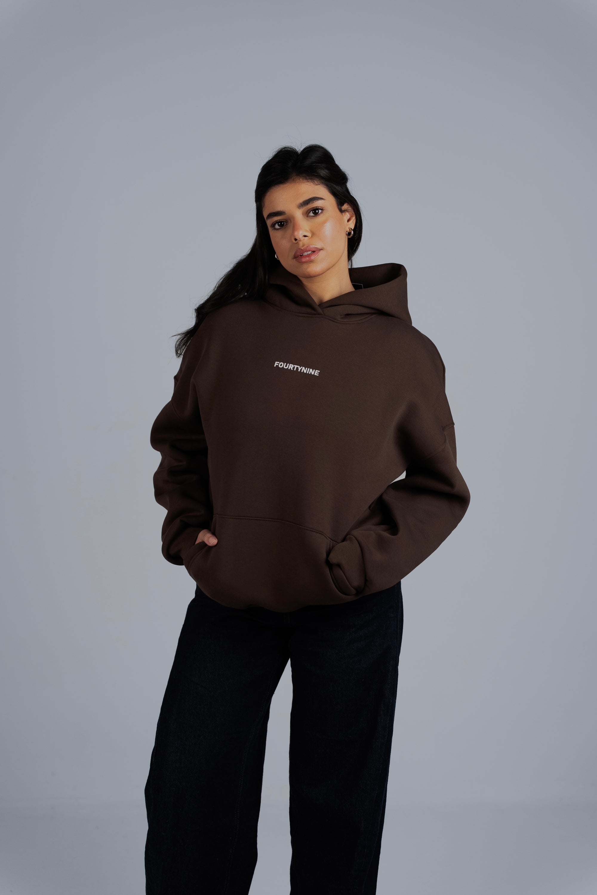 DARK BROWN OVERSIZED HOODIE