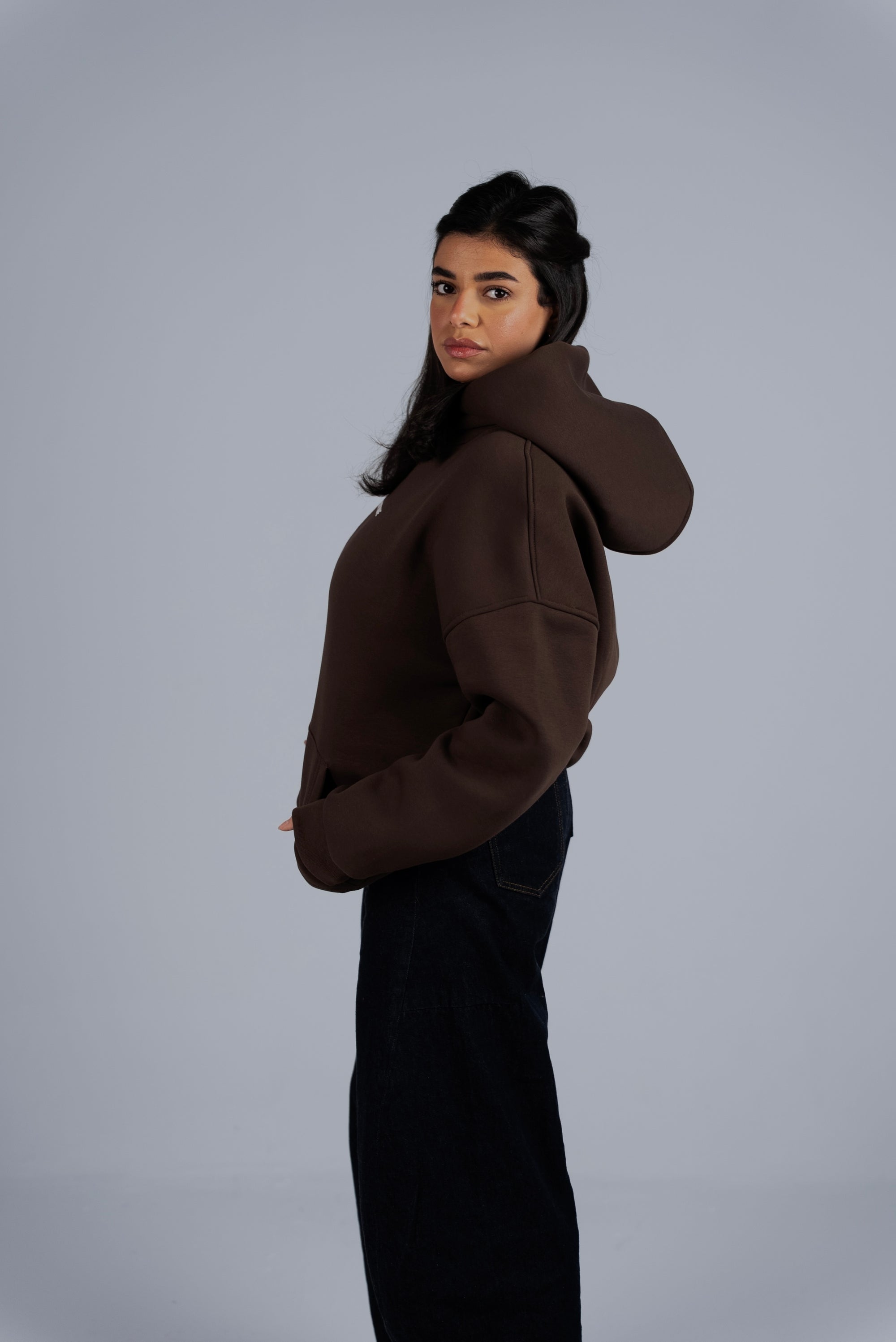 DARK BROWN OVERSIZED HOODIE