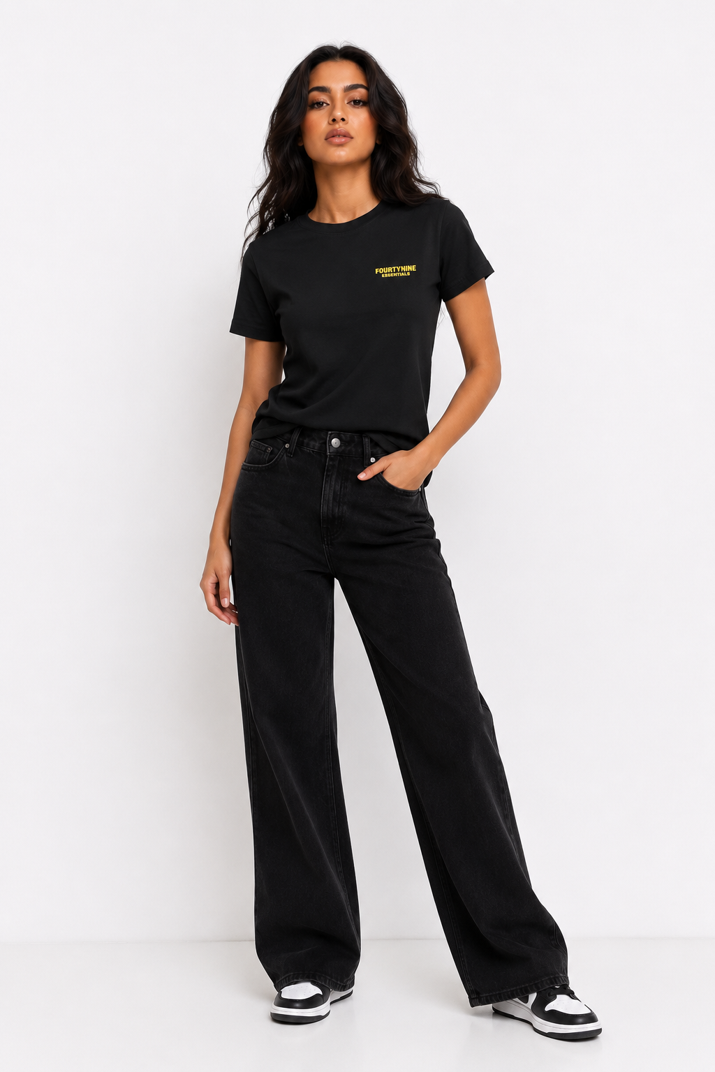 BLACK FOURTYNINE ESSENTIALS WOMEN REGULAR FIT T-SHIRT