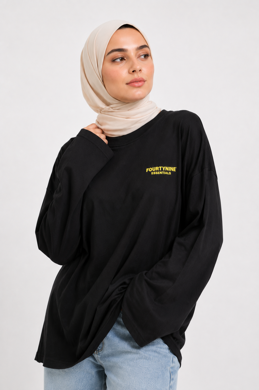 BLACK FOURTYNINE ESSENTIALS WOMEN LONG SLEEVE OVERSIZED T-SHIRT