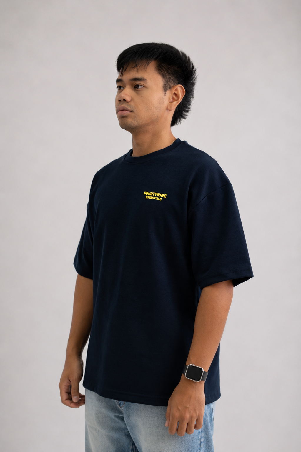 DARK NAVY BLUE FOURTYNINE ESSENTIALS OVERSIZED T-SHIRT