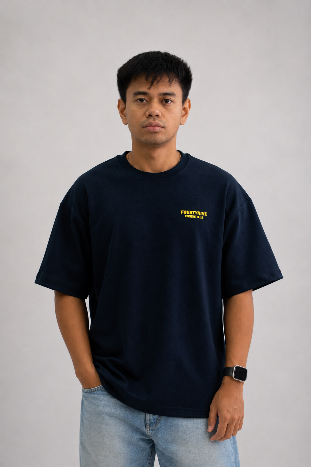 DARK NAVY BLUE FOURTYNINE ESSENTIALS OVERSIZED T-SHIRT