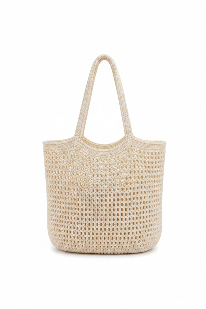 OFF WHITE CROCHET TOTE BAG