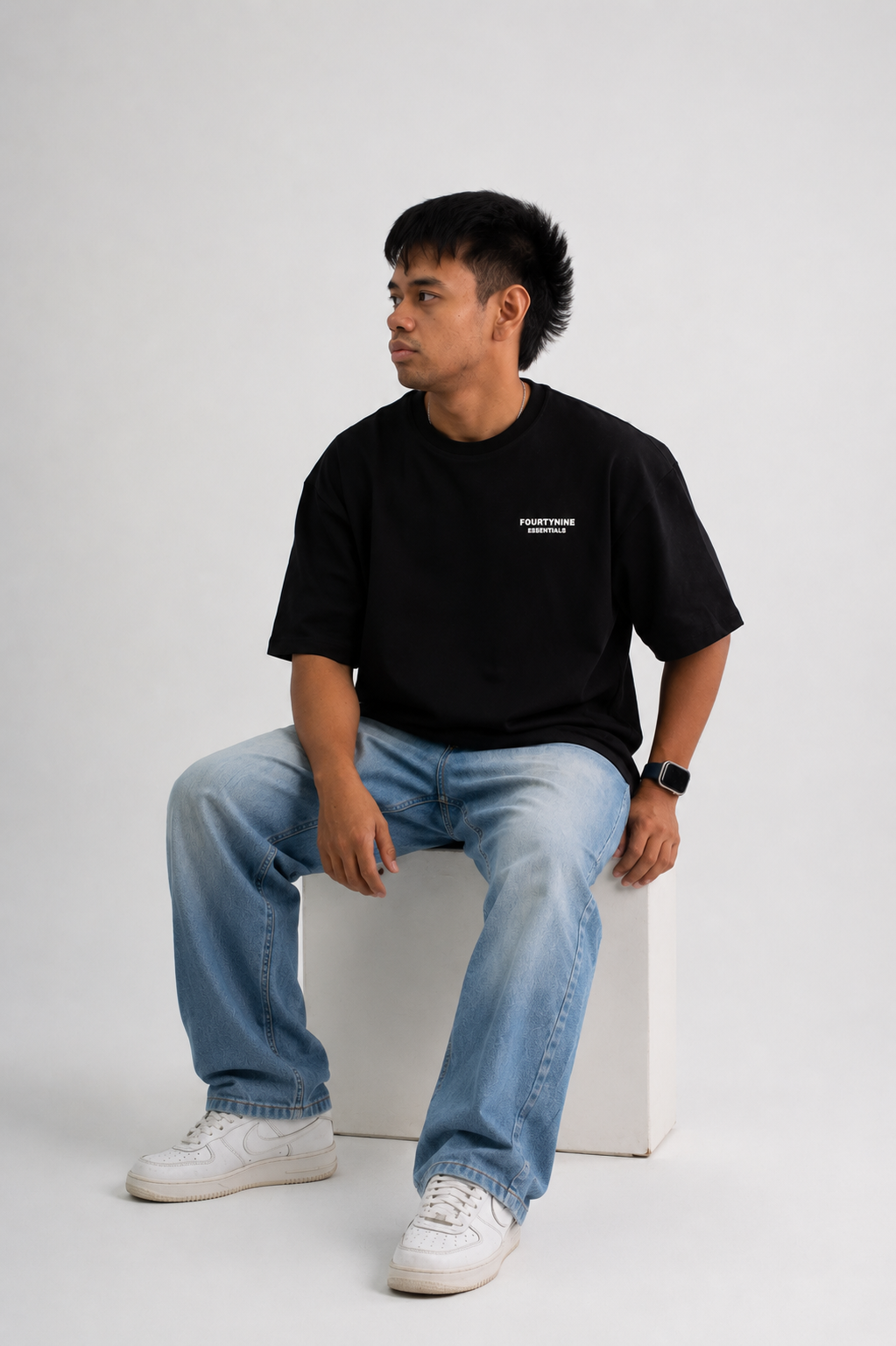 BLACK FOURTYNINE ESSENTIALS OVERSIZED T-SHIRT
