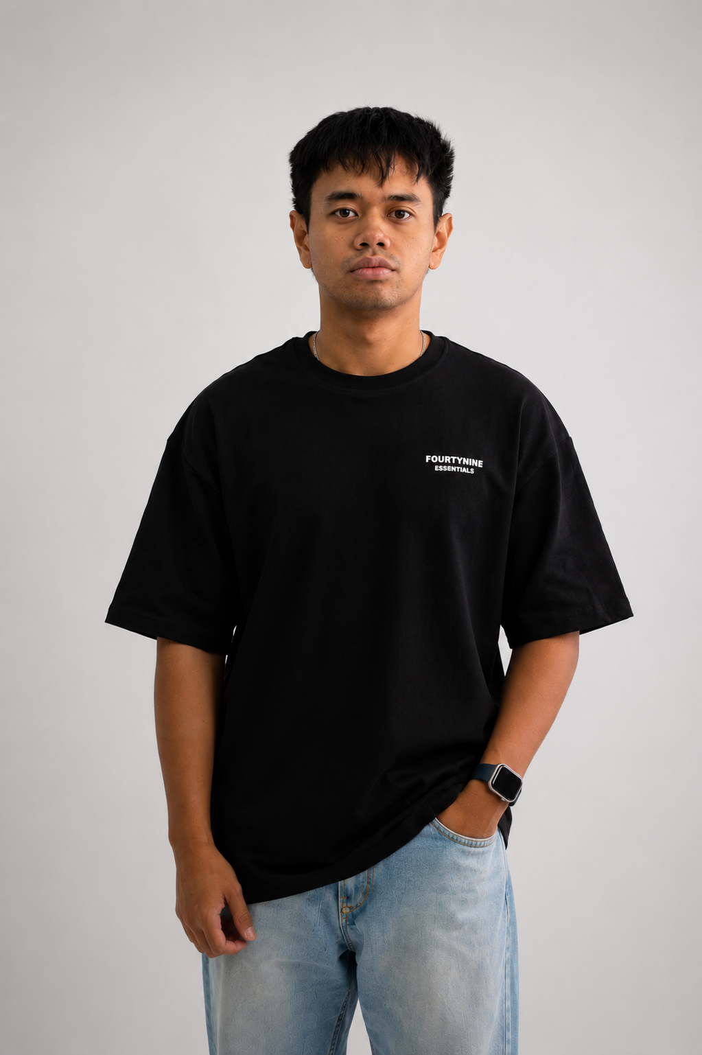 BLACK FOURTYNINE ESSENTIALS OVERSIZED T-SHIRT