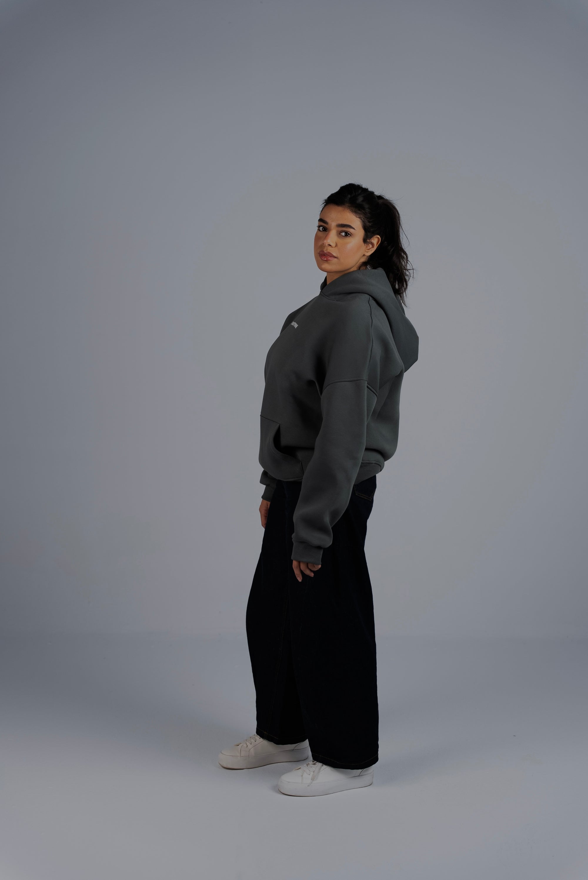 STONE GRAY OVERSIZED HOODIE
