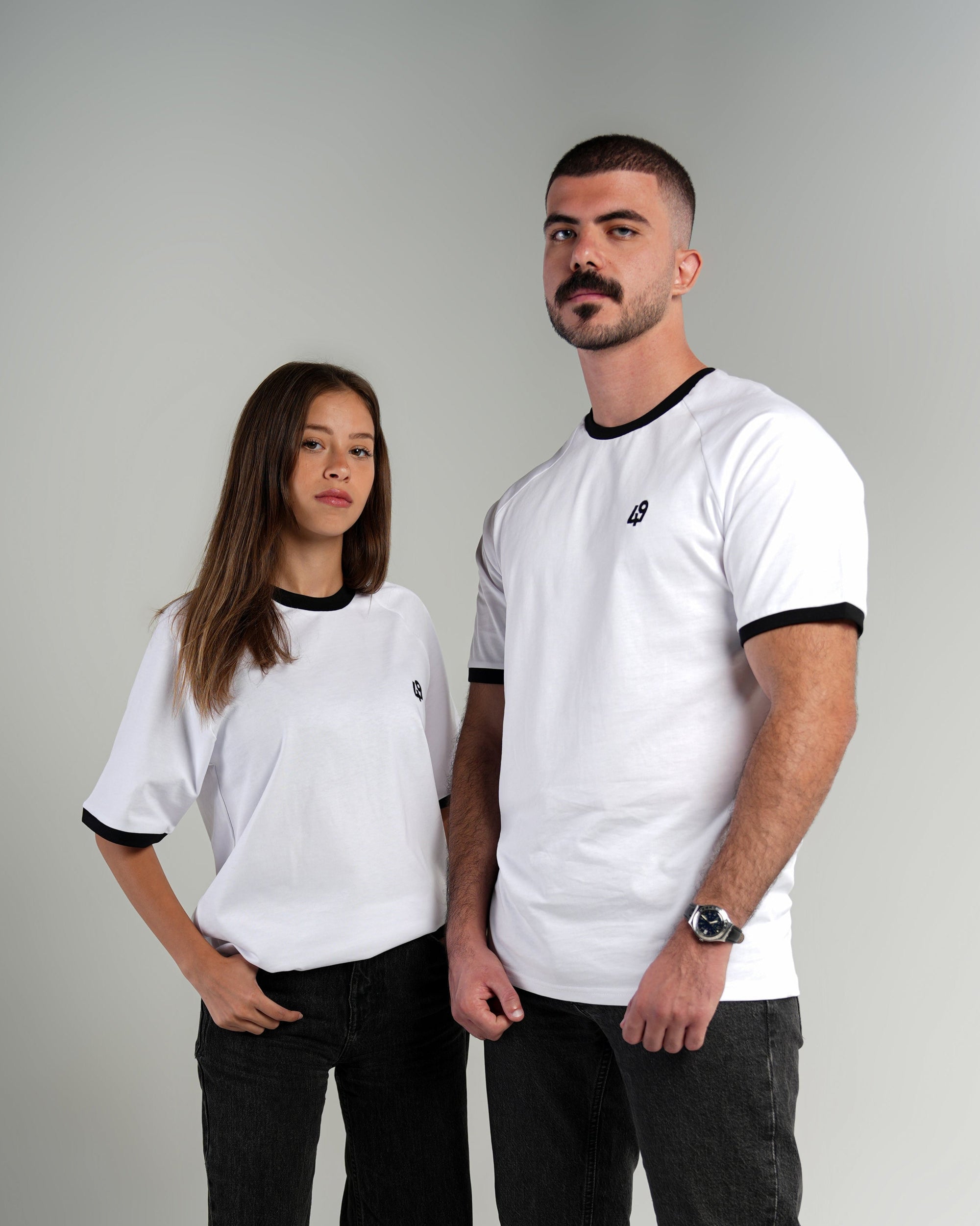 THE DUAL SHADE WHITE/BLACK T-SHIRT