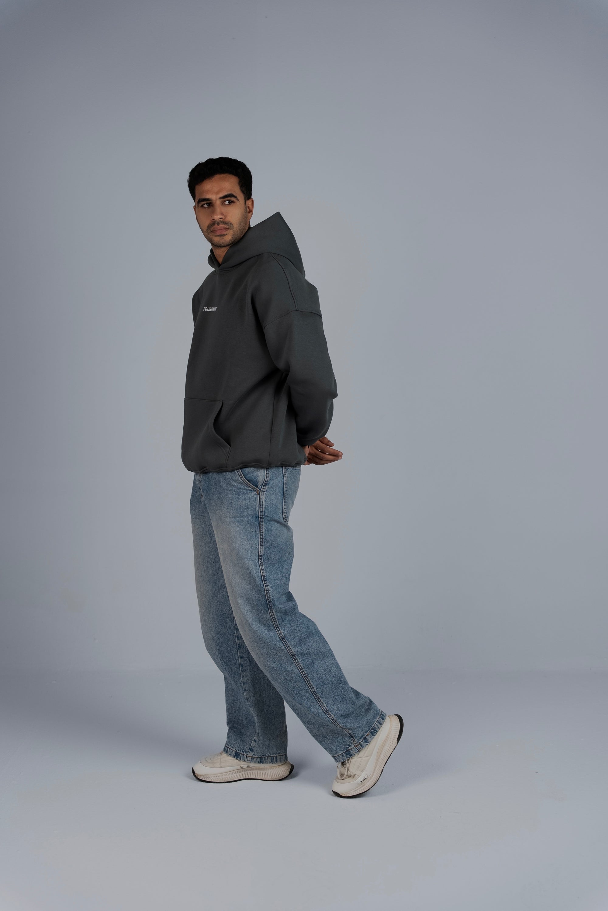 STONE GRAY OVERSIZED HOODIE