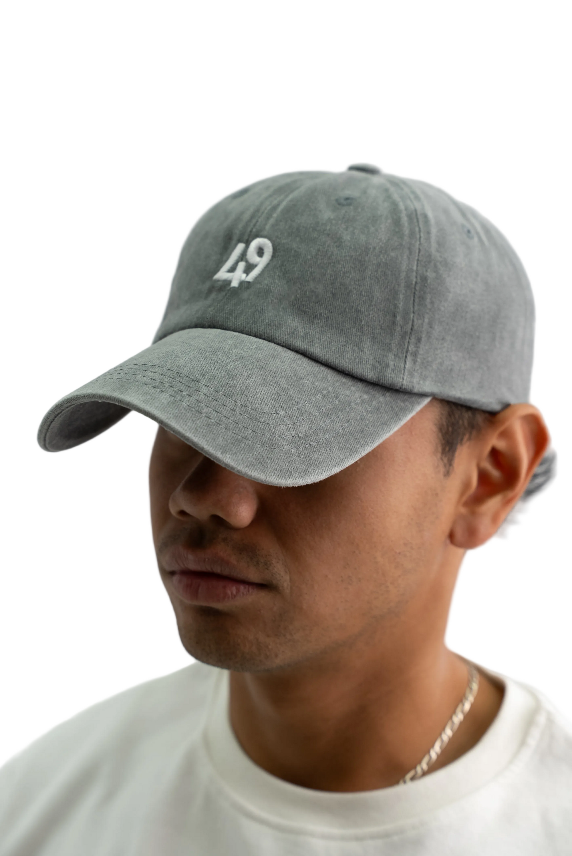 LIGHT GREY WASHED 49 ESSENTIAL CAP